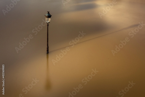 Paris, France - February 4, 2021: View of Paris flood as river Seine rises and approaches record level. photo