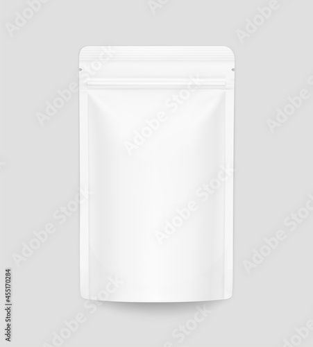 Pouch bag mockup. Vector illustration. Front view. Can be use for template your design, presentation, promo, ad. EPS10.	