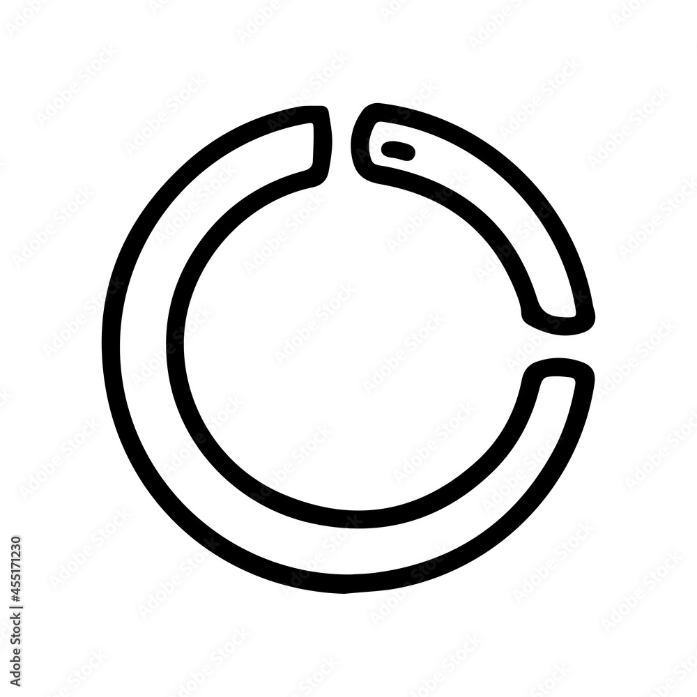 Circle loading black line vector doodle simple icon Circle loading black line vector doodle simple icon