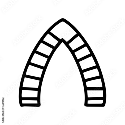 Arch black line vector doodle icon design