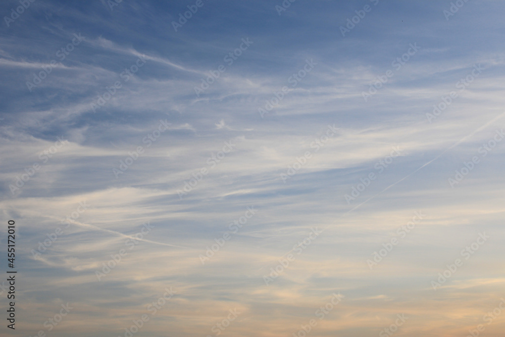 Clouds cirrus in various directions 