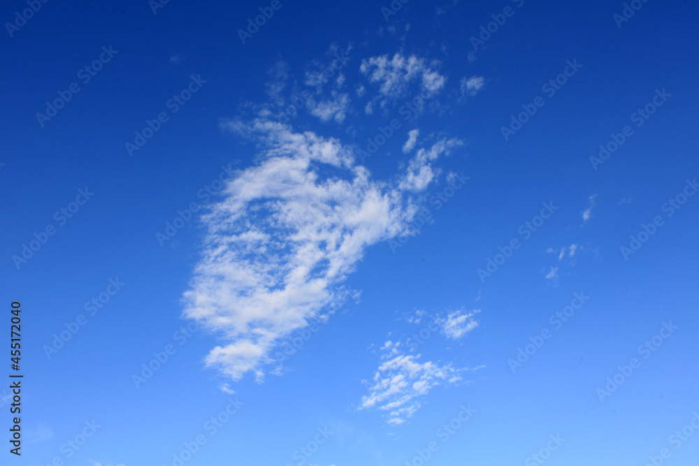 Clouds isolated in a degraded blue sky 