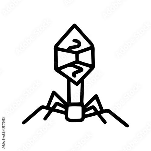 Bacteriophage virus line vector doodle icon design