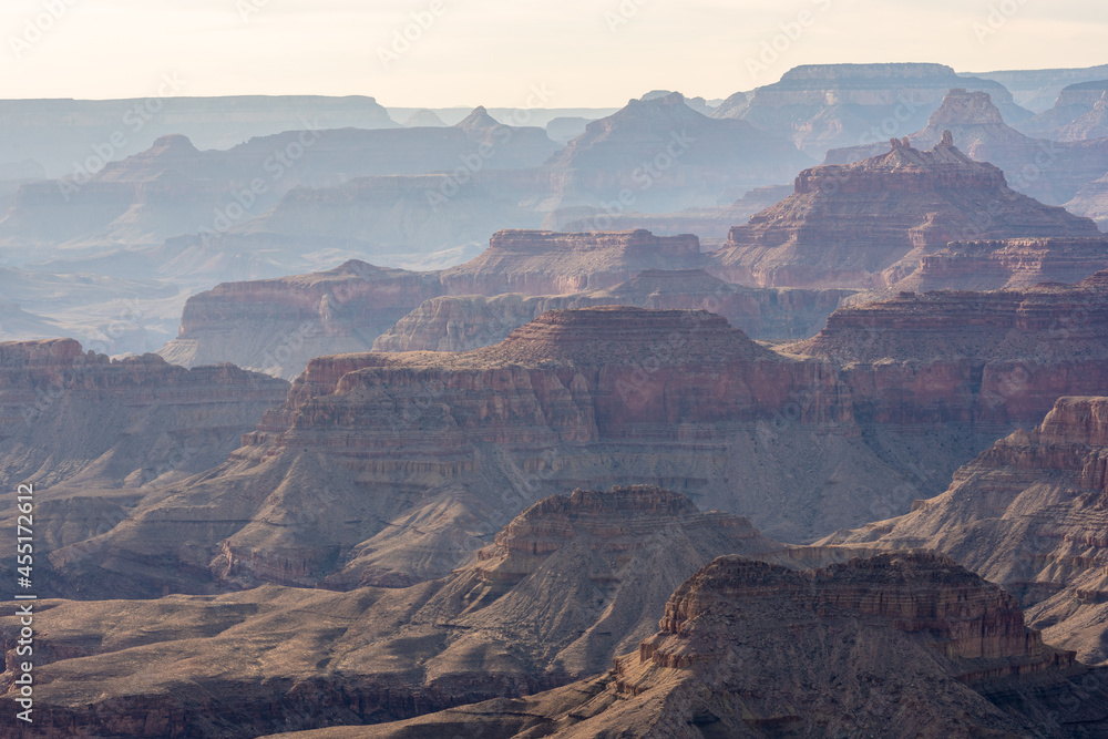 Haze Fills The Grand Canyon From Lipan Point