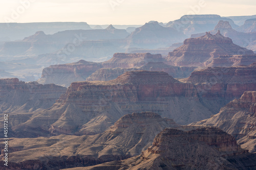 Haze Fills The Grand Canyon From Lipan Point