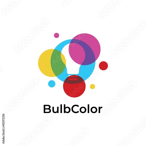 Color lamp logo design illustration vector template