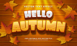 Hello autumn 3d editable text effect suitable for autumn themed events