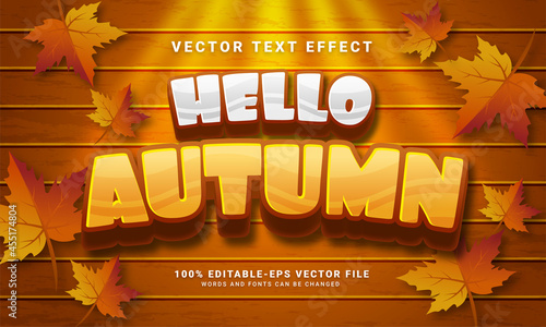 Hello autumn 3d editable text effect suitable for autumn themed events