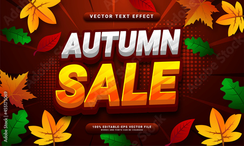Autumn sale 3d editable text effect suitable for promotion sales with autumn themed events