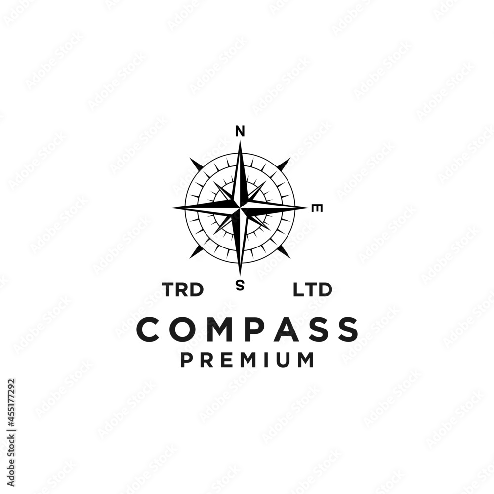 Premium compass vector black logo icon design Premium compass vector black logo icon design
