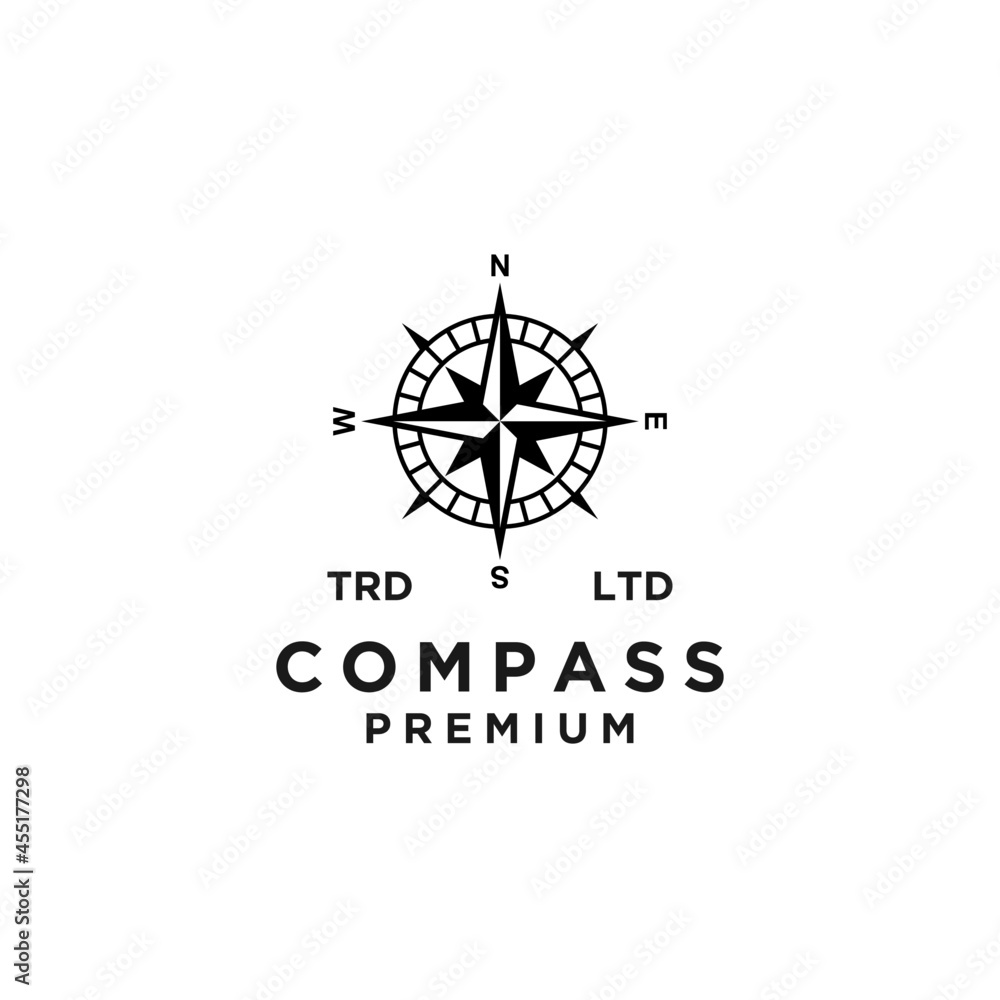 Premium compass vector black logo icon design Premium compass vector black logo icon design