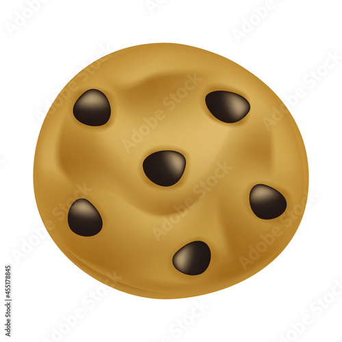 Cookie Biscuit Emoji Icon Illustration Sign. Chocolate Chip Bakery Vector Symbol Emoticon Design Vector Clip Art.