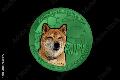 Εκτύπωση καμβά crypto, doge coin, SHIB coin, crypto currency, green coin, green currency