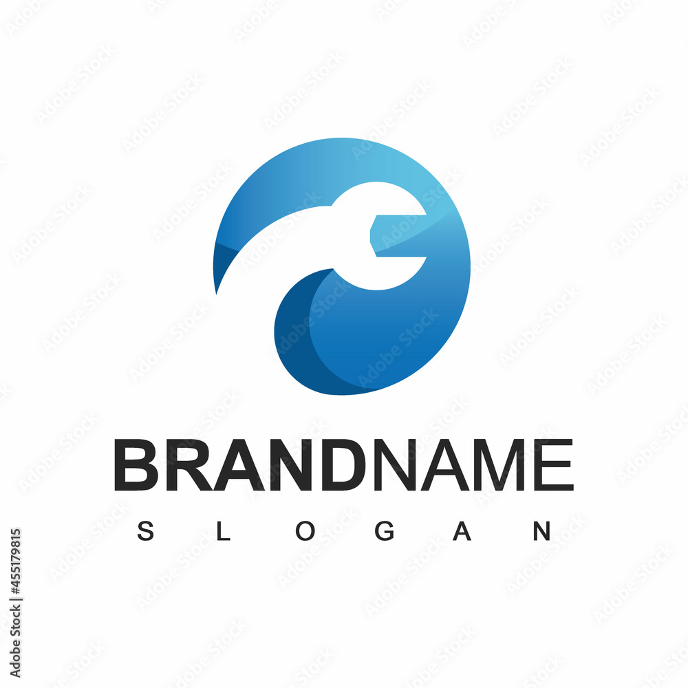 Circle Wrench Logo, Service Symbol Circle Wrench Logo, Service Symbol