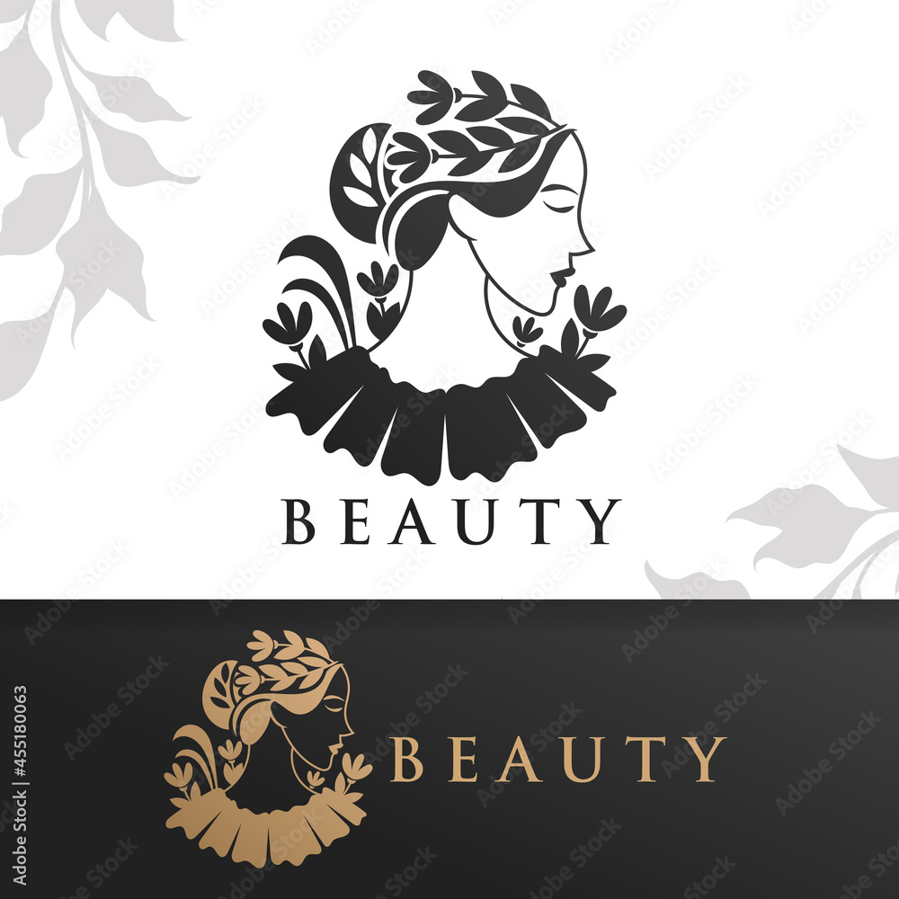 Fototapeta premium beauty woman nature logo template