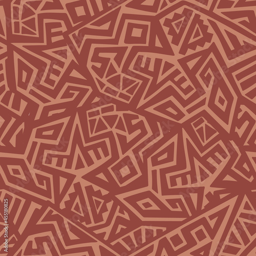 Unique Geometric Vector Seamless Pattern made in ethnic style. Aztec textile print. African traditional design. Creative boho pattern. Perfect for site backgrounds, wrapping paper and fabric design.