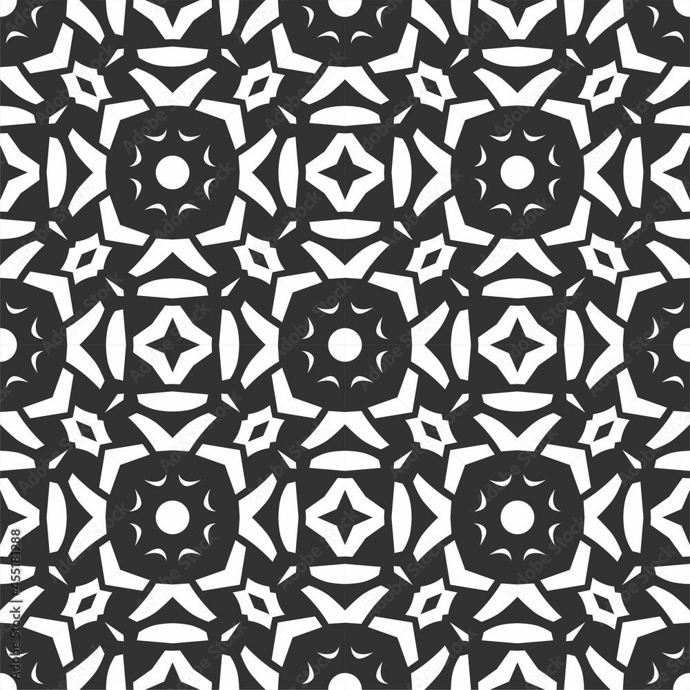 Pattern black and white shape. Simple seamless ornament background Pattern black and white shape. Simple seamless ornament background