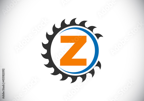 Free Download Initial Z monogram alphabet with the saw blade. Carpentry, woodworking logo design. Font emblem. Modern vector logo for sawmill business and company identity - GFXLoad