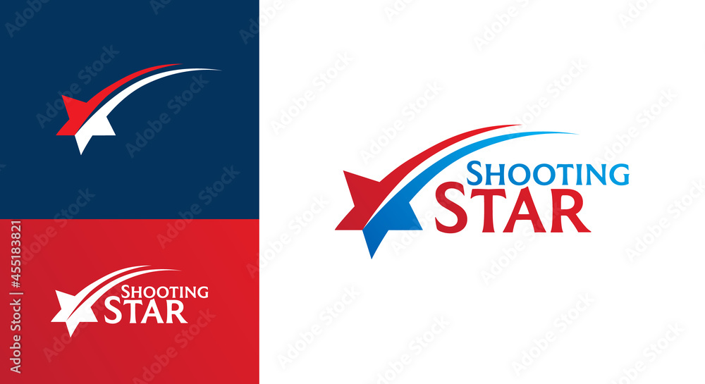 Shooting Star logo design template from the sky