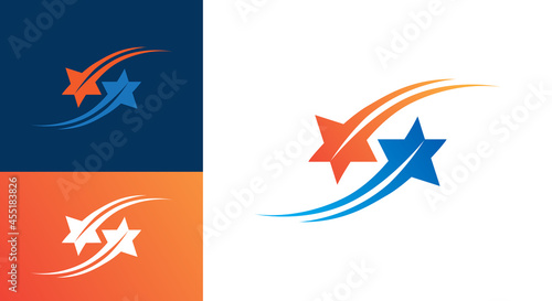 Letter S logo design Falling stars hand in hand
