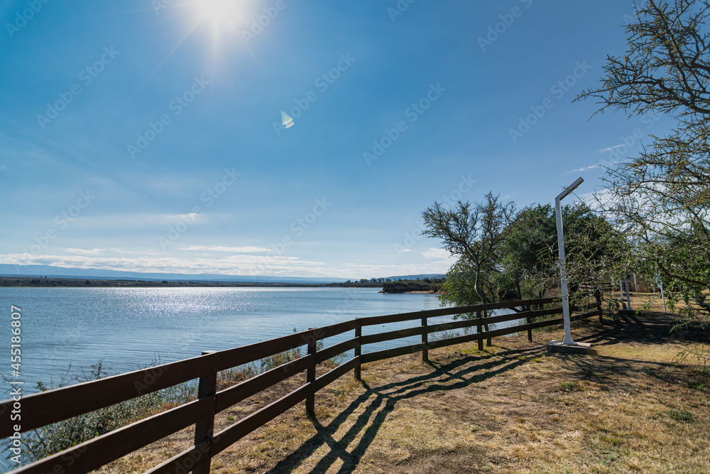 wooden bridge over lake