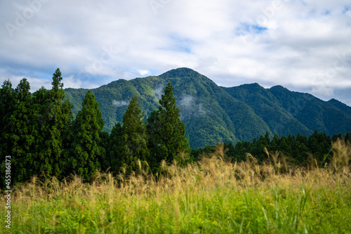                                                                                               A view of the trails in the Tateyama Mountain Range  Mt. Kuwasaki  Mt. Oshina  Mt. Setokura  Toyama city  Toyama prefecture. 