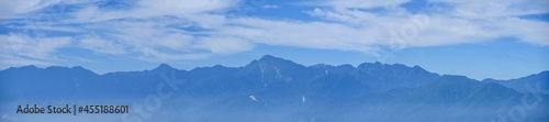 展望台から見る南アルプスのパノラマ情景＠富士見高原、山梨
