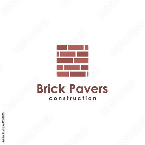 Brick pavers, paving logo icon template vector