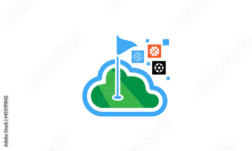 sport cloud news icons logo template