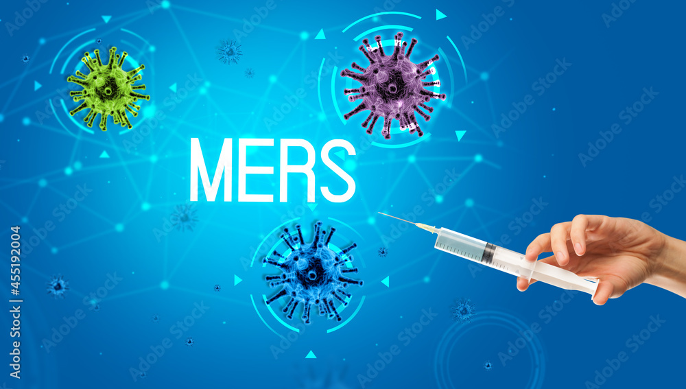 Syringe, medical injection in hand, coronavirus vaccine concept Syringe, medical injection in hand, coronavirus vaccine concept