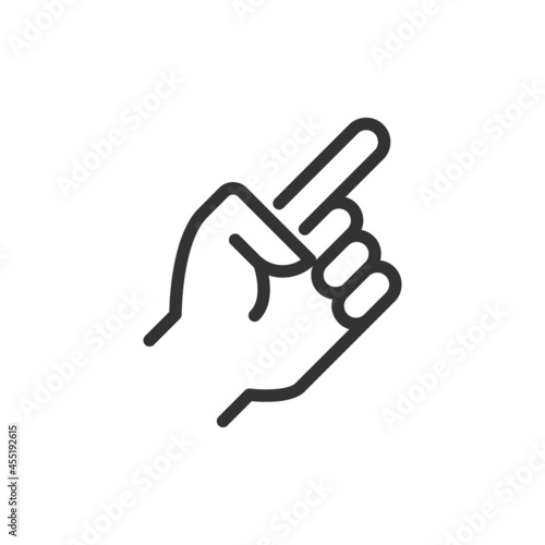 Finger thin line icon.