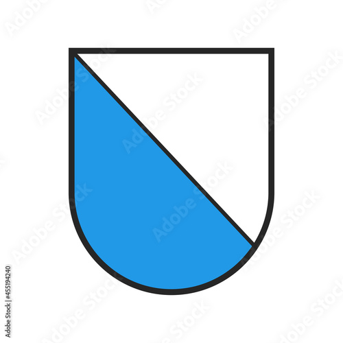 Switzerland canton flag, Swiss Zurich coat of arms, vector heraldic crest shield. Schweiz kanton or Switzerland canton of Zurich, state and city crest or armorial badge, white and blue coat of arms