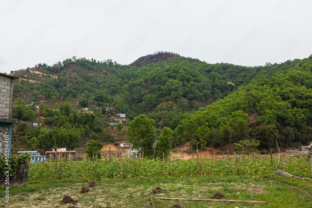 ネパール　ポカラ近郊の田舎の風景