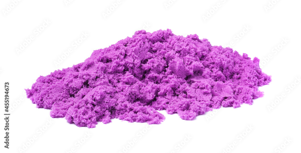 Pile of violet kinetic sand on white background Pile of violet kinetic sand on white background