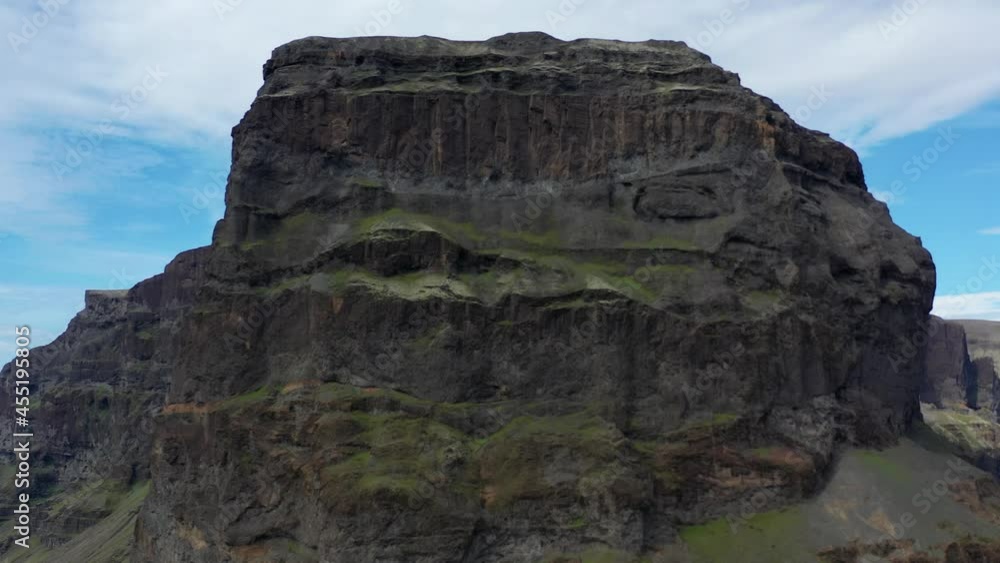 Aerial view over Lómagnúpur mountain in Iceland
Drone shot from Iceland Lómagnúpur in Iceland, September 2021
