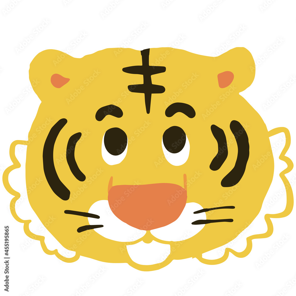 かわいい寅のイラスト 年賀状 干支 22 Stock Vector Adobe Stock