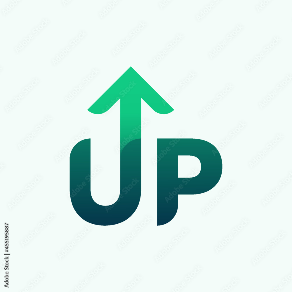 UP logo for business and investment growth UP logo for business and investment growth