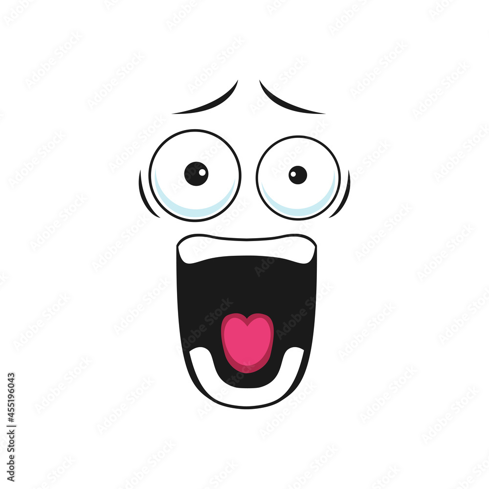 Scared Face Emoticon Vector & Photo (Free Trial)