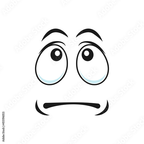 Quadro em tela Disbelief emoticon expression, distrusted sad mood face isolated icon