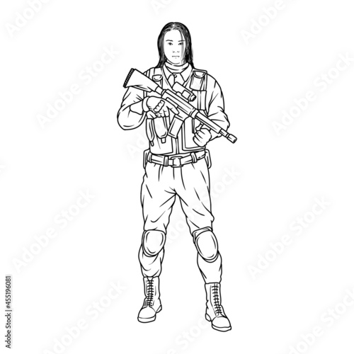 police troppers soldier line drawing