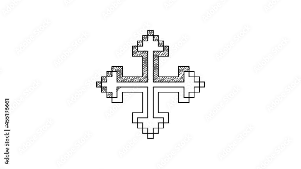 Black line Pixel arrows in four directions icon isolated on white background. Cursor move sign. 4K Video motion graphic animation Black line Pixel arrows in four directions icon isolated on white background. Cursor move sign. 4K Video motion graphic animation