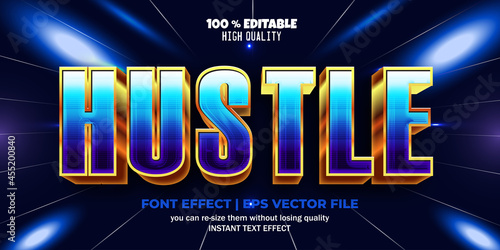 Hustle editable text effect  text style template