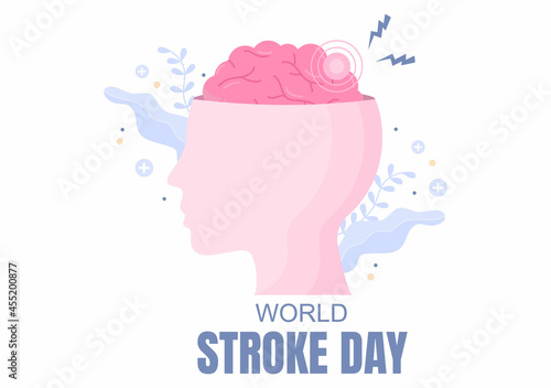 World Stroke Day Vector illustration Commemorated Every October 29 with a Flat Design Style Brain Image and Maintain Health for Background, Poster, Brochure