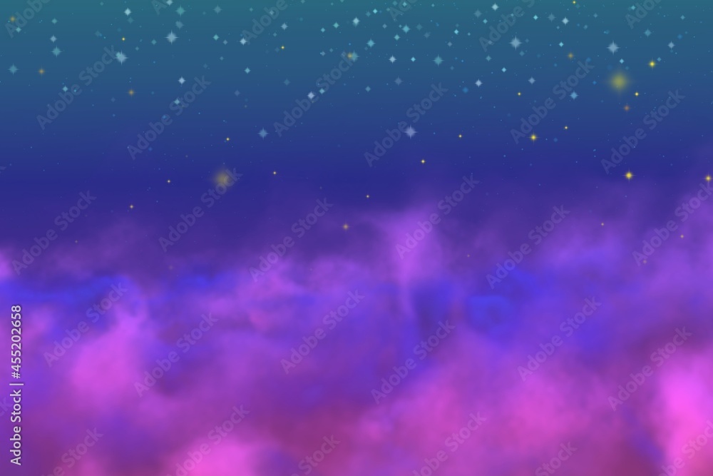 Fototapeta premium Abstract background design illustration of mystery smoke concept with stars you can use for clipart purposes