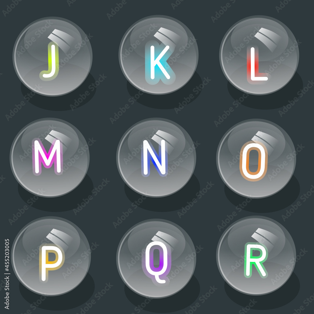Vector letters of the alphabet j to r Vector letters of the alphabet j to r