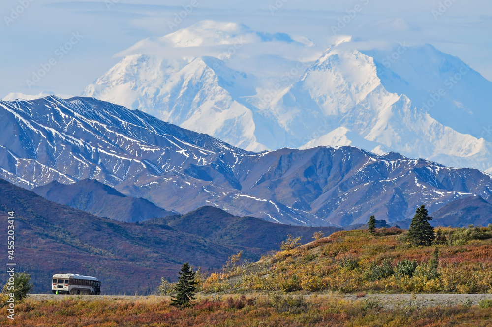 Denali is the tallest mountain peak in North America, with a summit elevation of 20,310 feet above sea level.