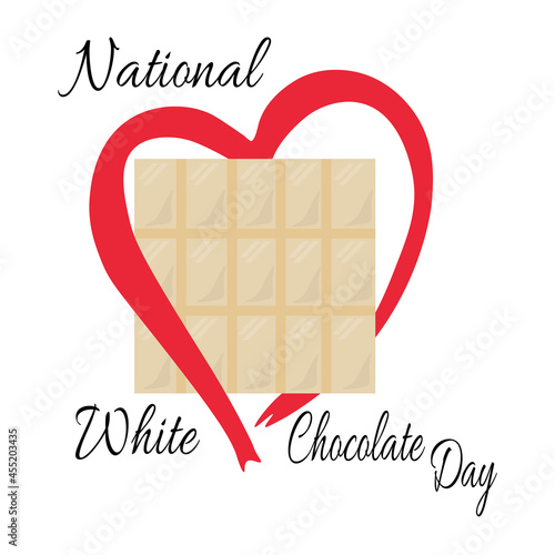 National White Chocolate Day, idea for a holiday card, banner or menu decoration