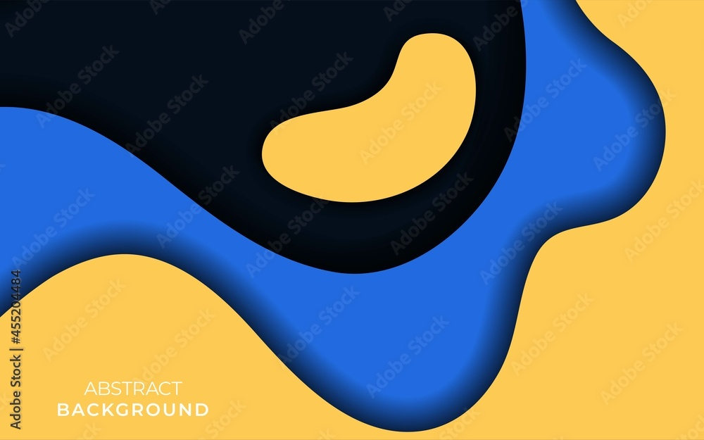 abstract blue and yellow paper cut slime background. abstract blue and yellow paper cut slime background.