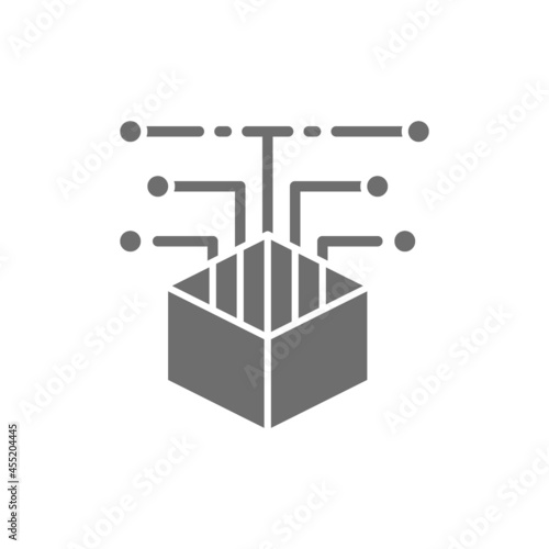 Open source code, web development grey icon.