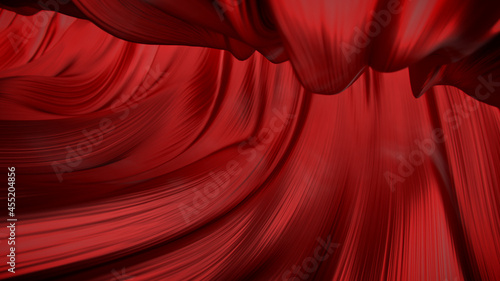 Red liquid curve shape 3D r...